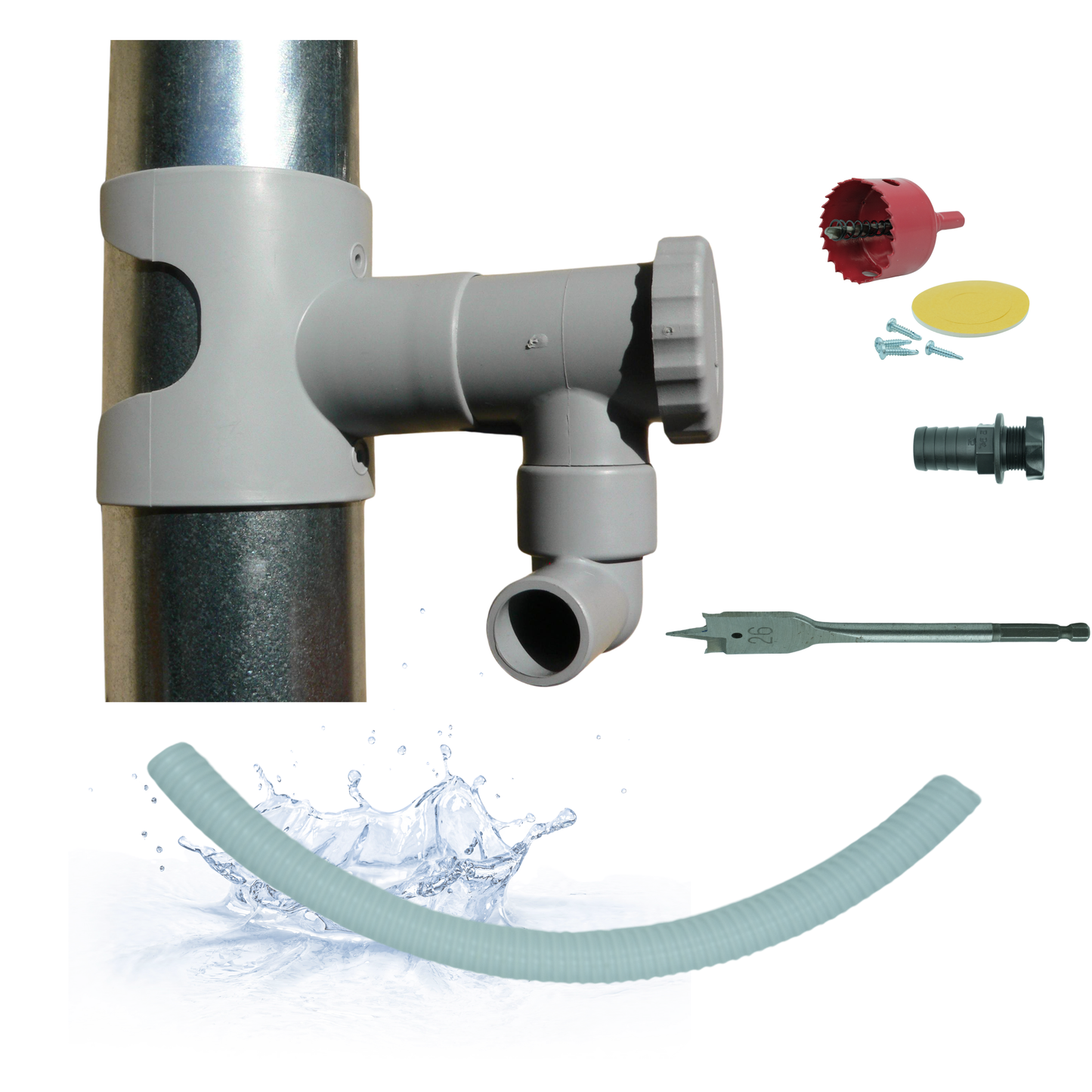 Collecteur d'eau de Pluie (Circulaire Gris) - Fabriqué en France