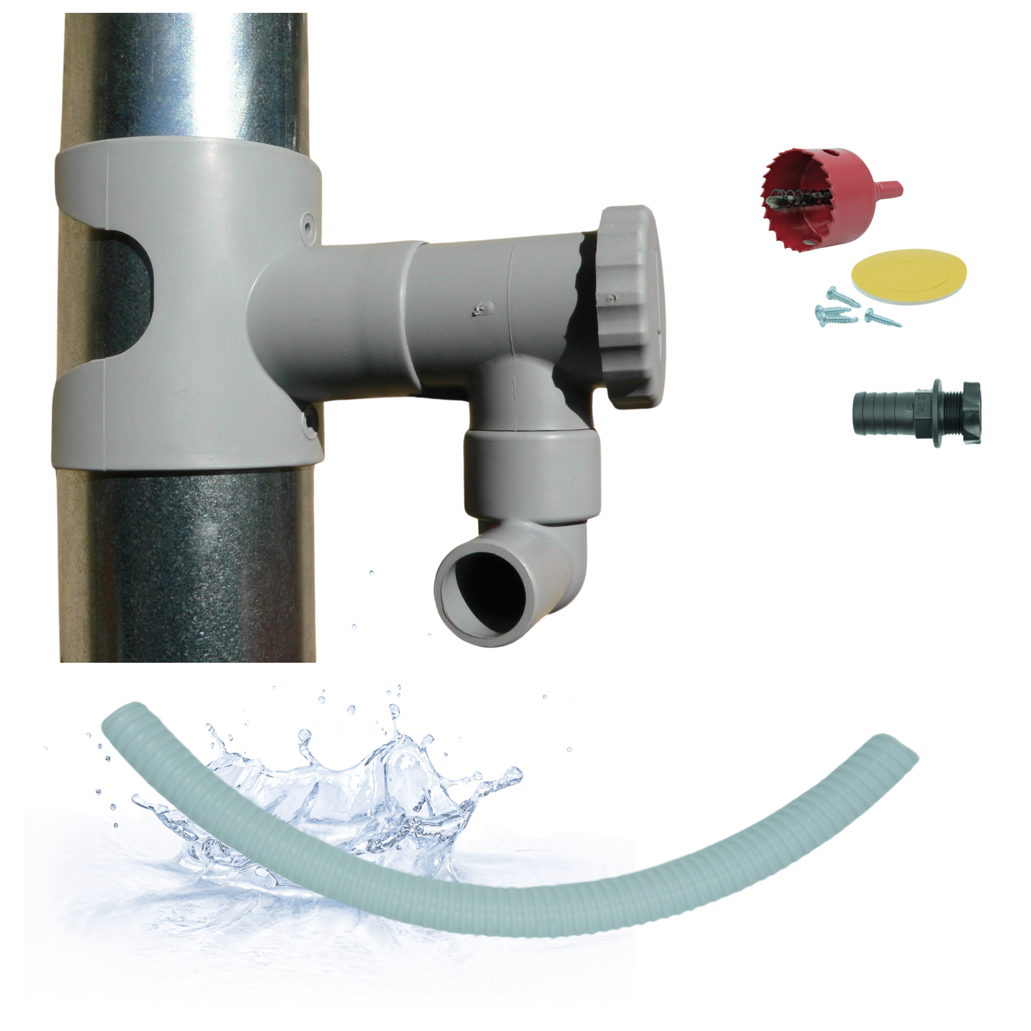 Collecteur d'eau de Pluie (Circulaire Gris) - Fabriqué en France