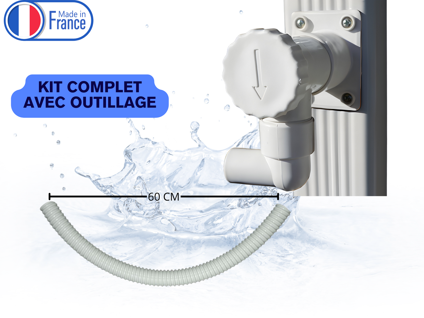 Collecteur d'eau de Pluie Sable - Kit Complet - Fabrication Française - Conduits Rectangulaires 60x80 mm