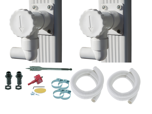 Pack 2 Collecteurs d'eau de Pluie RECTANGULAIRE + 2 Tuyaux Souple 60cm