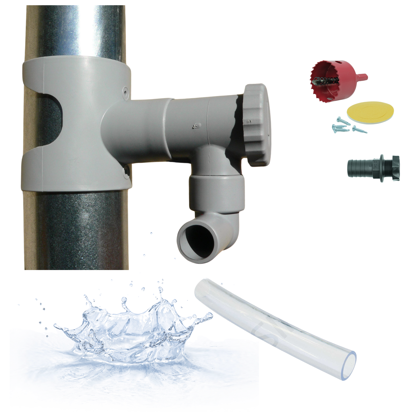 Collecteur d'eau de Pluie (Circulaire Gris) - Fabriqué en France