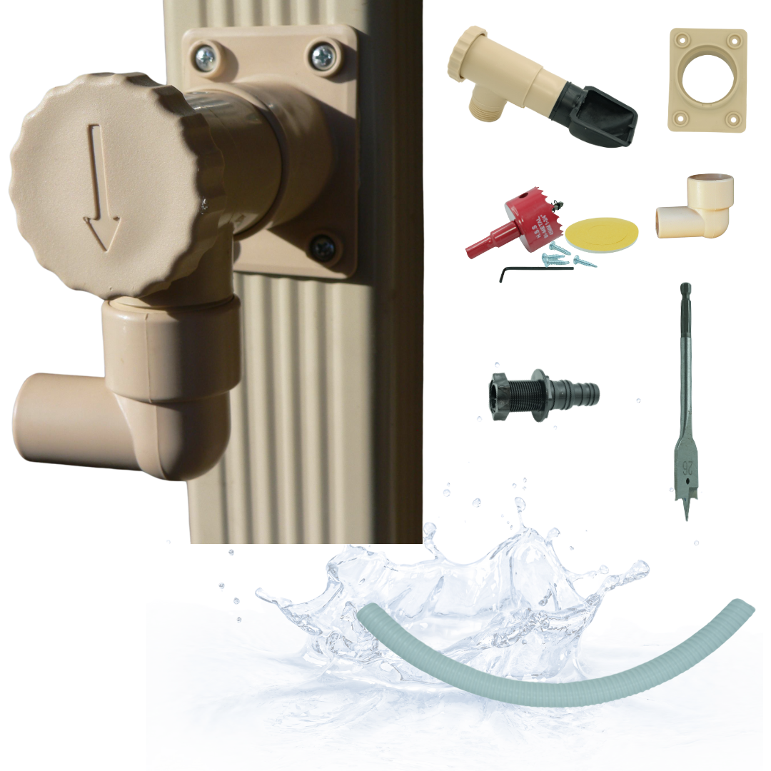 Collecteur d'eau de Pluie Sable - Kit Complet - Fabrication Française - Conduits Rectangulaires 60x80 mm