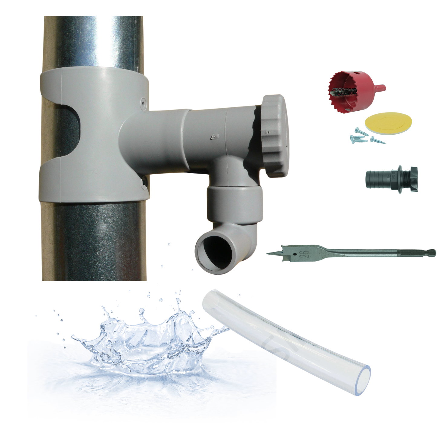 Collecteur d'eau de Pluie (Circulaire Gris) - Fabriqué en France