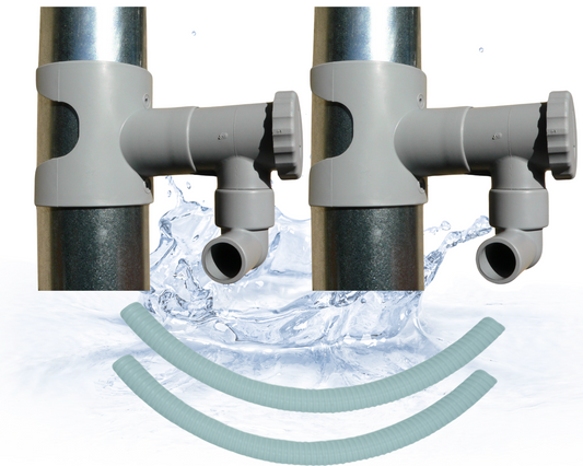 Capt'eau Pack 2 Collecteurs d'eau (Gris)+ Tuyaux Souples + Scie Cloche Premium Bi Metal (conduits Zinc)